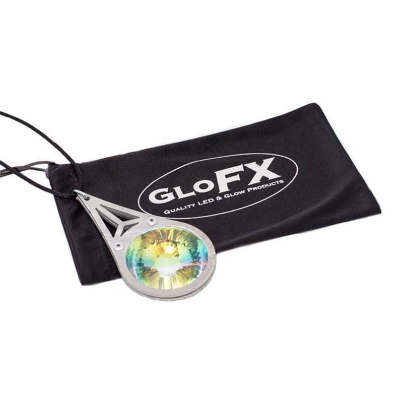 GloFX Kaleidoscope Glasses Crystal Monocle Necklace | For Content Creation, Camera Lens Effects, EDM Rave Party, Music Festival | See Fractal 3D Prism Rainbow Diffraction Effects - Image 3